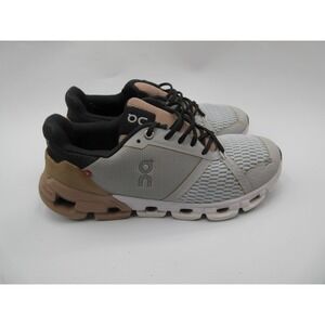 On Running Shoes Womens Size 8 White Gray Tan CloudTec Athletic Lace Up Sneakers